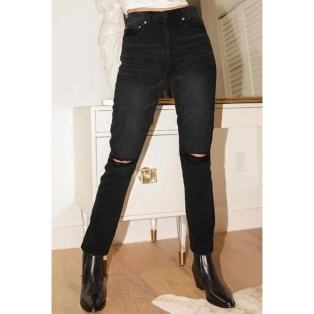 PISTOLA | Keaton High Rise Slim Straight Jeans in Taurus (Washed Black), Size 26